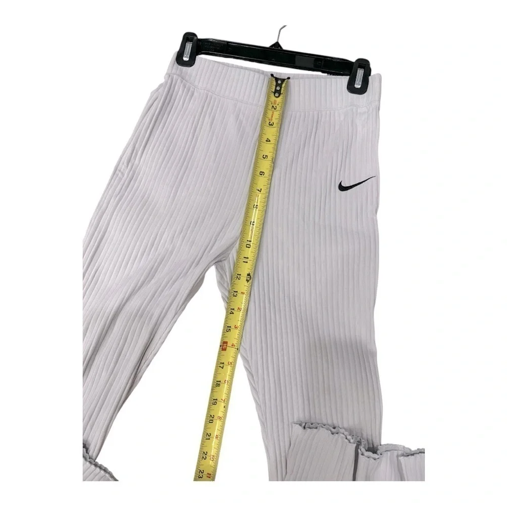 Nike Women's Sportswear High Waisted Ribbed Jersey Pants Ligtht Gray Small - Picture 9 of 10